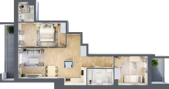 3 pokoje, mieszkanie 64,09 m², piętro 1, oferta nr III/C129, Miasteczko Nova Sfera, Warszawa, Białołęka, Żerań, ul. Marywilska