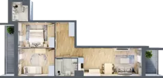 3 pokoje, mieszkanie 58,45 m², piętro 1, oferta nr III/C78, Miasteczko Nova Sfera, Warszawa, Białołęka, Żerań, ul. Marywilska