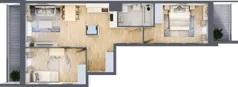 3 pokoje, mieszkanie 59,47 m², piętro 3, oferta nr III/C124, Miasteczko Nova Sfera, Warszawa, Białołęka, Żerań, ul. Marywilska