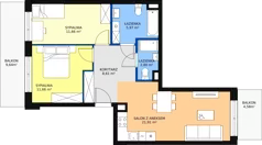 3 pokoje, mieszkanie 62,04 m², piętro 2, oferta nr IV/37, Olchowy Park etap 1 i 4, Warszawa, Białołęka, Kobiałka, ul. Mańkowska