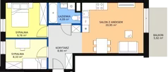 3 pokoje, mieszkanie 52,29 m², piętro 1, oferta nr VI/62, Nova Viva Garden, Warszawa, Białołęka, Brzeziny, ul. Włodkowica 9