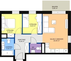 3 pokoje, mieszkanie 54,36 m², piętro 2, oferta nr VI/46, Nova Viva Garden, Warszawa, Białołęka, Brzeziny, ul. Włodkowica 9