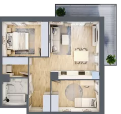 3 pokoje, mieszkanie 57,67 m², piętro 1, oferta nr VII/63, Olchowy Park 7, Warszawa, Białołęka, Kobiałka, ul. Marii Callas 4A