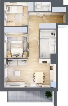 3 pokoje, mieszkanie 54,04 m², piętro 4, oferta nr II/24, Neo Nova Ochota 2, Warszawa, Włochy, Raków, ul. Łopuszańska 36B