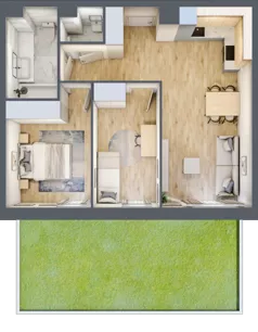 3 pokoje, mieszkanie 55,64 m², parter, oferta nr II/42, Neo Nova Ochota 2, Warszawa, Włochy, Raków, ul. Łopuszańska 36B