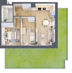 3 pokoje, mieszkanie 53,17 m², parter, oferta nr II/44, Neo Nova Ochota 2, Warszawa, Włochy, Raków, ul. Łopuszańska 36B