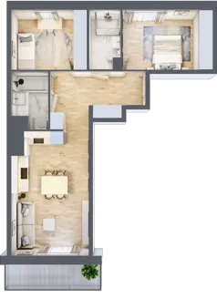 3 pokoje, mieszkanie 61,16 m², piętro 4, oferta nr II/67, Neo Nova Ochota 2, Warszawa, Włochy, Raków, ul. Łopuszańska 36B