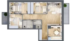 4 pokoje, mieszkanie 77,00 m², piętro 3, oferta nr II/15, Neo Nova Ochota 2, Warszawa, Włochy, Raków, ul. Łopuszańska 36B
