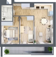 3 pokoje, mieszkanie 53,38 m², piętro 2, oferta nr II/58, Neo Nova Ochota 2, Warszawa, Włochy, Raków, ul. Łopuszańska 36B
