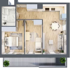 3 pokoje, mieszkanie 53,31 m², piętro 1, oferta nr II/51, Neo Nova Ochota 2, Warszawa, Włochy, Raków, ul. Łopuszańska 36B