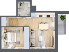 2 pokoje, mieszkanie 43,32 m², piętro 2, oferta nr A-13, Miasteczko Julianów, Julianów, ul. Urbanistów