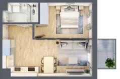 2 pokoje, mieszkanie 41,25 m², piętro 1, oferta nr A-55, Miasteczko Julianów, Julianów, ul. Urbanistów