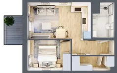 2 pokoje, mieszkanie 36,82 m², piętro 2, oferta nr B-100, Miasteczko Julianów, Julianów, ul. Urbanistów