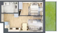 2 pokoje, mieszkanie 39,73 m², parter, oferta nr B-65, Miasteczko Julianów, Julianów, ul. Urbanistów