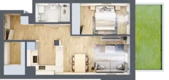 2 pokoje, mieszkanie 45,94 m², parter, oferta nr B-66, Miasteczko Julianów, Julianów, ul. Urbanistów