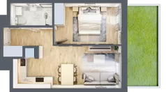 2 pokoje, mieszkanie 38,99 m², parter, oferta nr B-73, Miasteczko Julianów, Julianów, ul. Urbanistów