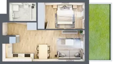 2 pokoje, mieszkanie 39,72 m², parter, oferta nr B-74, Miasteczko Julianów, Julianów, ul. Urbanistów