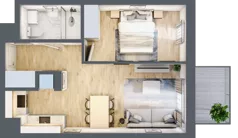 2 pokoje, mieszkanie 38,43 m², piętro 2, oferta nr B-92, Miasteczko Julianów, Julianów, ul. Urbanistów