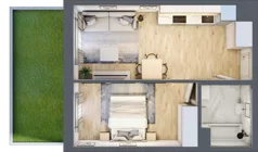 2 pokoje, mieszkanie 37,89 m², parter, oferta nr C-123, Miasteczko Julianów, Julianów, ul. Urbanistów