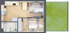 2 pokoje, mieszkanie 40,92 m², parter, oferta nr C-132, Miasteczko Julianów, Julianów, ul. Urbanistów
