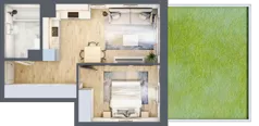 2 pokoje, mieszkanie 39,02 m², parter, oferta nr C-133, Miasteczko Julianów, Julianów, ul. Urbanistów