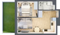 2 pokoje, mieszkanie 35,71 m², parter, oferta nr C-136, Miasteczko Julianów, Julianów, ul. Urbanistów