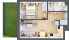 2 pokoje, mieszkanie 36,22 m², parter, oferta nr C-137, Miasteczko Julianów, Julianów, ul. Urbanistów