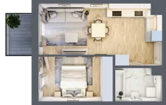 2 pokoje, mieszkanie 37,65 m², piętro 1, oferta nr C-140, Miasteczko Julianów, Julianów, ul. Urbanistów