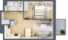 2 pokoje, mieszkanie 39,64 m², piętro 1, oferta nr C-145, Miasteczko Julianów, Julianów, ul. Urbanistów