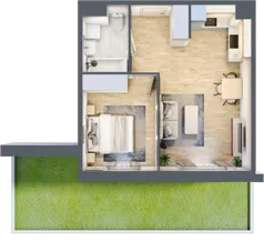 2 pokoje, mieszkanie 39,80 m², parter, oferta nr II/A119, Olchowy Park 2, Warszawa, Białołęka, Kobiałka, ul. Marii Callas 18