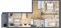 3 pokoje, mieszkanie 53,80 m², piętro 2, oferta nr II/A124, Olchowy Park 2, Warszawa, Białołęka, Kobiałka, ul. Marii Callas 18