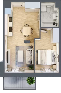 2 pokoje, mieszkanie 34,33 m², piętro 2, oferta nr II/B36, Olchowy Park 2, Warszawa, Białołęka, Kobiałka, ul. Marii Callas 18