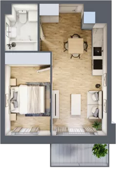 2 pokoje, mieszkanie 34,38 m², piętro 2, oferta nr II/B48, Olchowy Park 2, Warszawa, Białołęka, Kobiałka, ul. Marii Callas 18