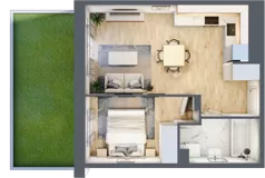 2 pokoje, mieszkanie 37,78 m², parter, oferta nr II/B5, Olchowy Park 2, Warszawa, Białołęka, Kobiałka, ul. Marii Callas 18