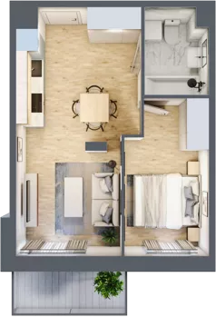 2 pokoje, mieszkanie 34,41 m², piętro 1, oferta nr II/B32, Olchowy Park 2, Warszawa, Białołęka, Kobiałka, ul. Marii Callas 18