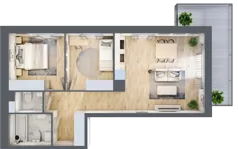 3 pokoje, mieszkanie 59,22 m², piętro 1, oferta nr II/B59, Olchowy Park 2, Warszawa, Białołęka, Kobiałka, ul. Marii Callas 18