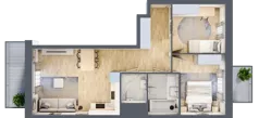 3 pokoje, mieszkanie 57,65 m², piętro 1, oferta nr VI/66, Neo Nova Ochota 6, Warszawa, Włochy, Raków, ul. Opackiego