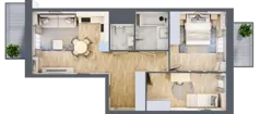 3 pokoje, mieszkanie 56,81 m², piętro 3, oferta nr VI/117, Neo Nova Ochota 6, Warszawa, Włochy, Raków, ul. Opackiego