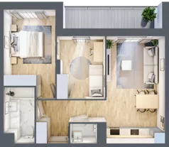 2 pokoje, mieszkanie 56,76 m², piętro 1, oferta nr VI/16, Neo Nova Ochota 6, Warszawa, Włochy, Raków, ul. Opackiego