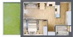 2 pokoje, mieszkanie 44,11 m², parter, oferta nr VI/101, Viva Piast 6, Kraków, Mistrzejowice, ul. Powstańców