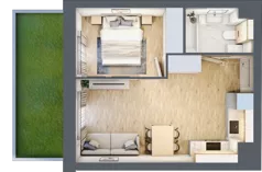 2 pokoje, mieszkanie 34,66 m², parter, oferta nr VI/103, Viva Piast 6, Kraków, Mistrzejowice, ul. Powstańców
