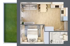 2 pokoje, mieszkanie 34,69 m², parter, oferta nr VI/104, Viva Piast 6, Kraków, Mistrzejowice, ul. Powstańców