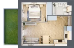 2 pokoje, mieszkanie 34,60 m², parter, oferta nr VI/105, Viva Piast 6, Kraków, Mistrzejowice, ul. Powstańców