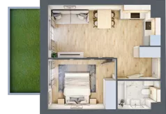 2 pokoje, mieszkanie 36,71 m², parter, oferta nr VI/106, Viva Piast 6, Kraków, Mistrzejowice, ul. Powstańców