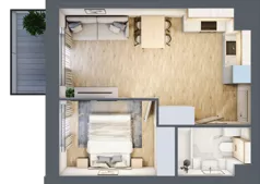 2 pokoje, mieszkanie 34,74 m², piętro 1, oferta nr VI/112, Viva Piast 6, Kraków, Mistrzejowice, ul. Powstańców
