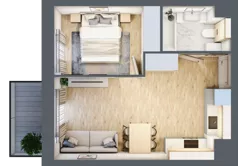 2 pokoje, mieszkanie 34,93 m², piętro 6, oferta nr VI/153, Viva Piast 6, Kraków, Mistrzejowice, ul. Powstańców