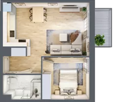 2 pokoje, mieszkanie 41,22 m², piętro 2, oferta nr VII/72, Nova Viva Garden 7, Warszawa, Białołęka, Brzeziny, ul. Pawła Włodkowica 11C