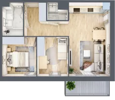 3 pokoje, mieszkanie 53,61 m², piętro 3, oferta nr VII/34, Nova Viva Garden 7, Warszawa, Białołęka, Brzeziny, ul. Pawła Włodkowica 11C