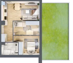 3 pokoje, mieszkanie 51,43 m², parter, oferta nr VII/55, Nova Viva Garden 7, Warszawa, Białołęka, Brzeziny, ul. Pawła Włodkowica 11C