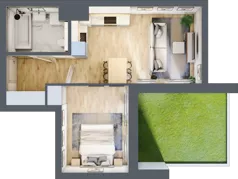 2 pokoje, mieszkanie 40,20 m², parter, oferta nr XIII/44, Metro Art 13, Warszawa, Praga Południe, Kamionek, ul. Żupnicza